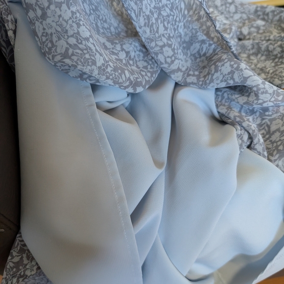 Anthropologie Sam Edelman Blue Gray floral Long Sleeve Dress Size 12 Chic Cute - Picture 7 of 11